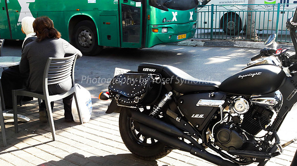 Motorcycle on Sidewalk 4