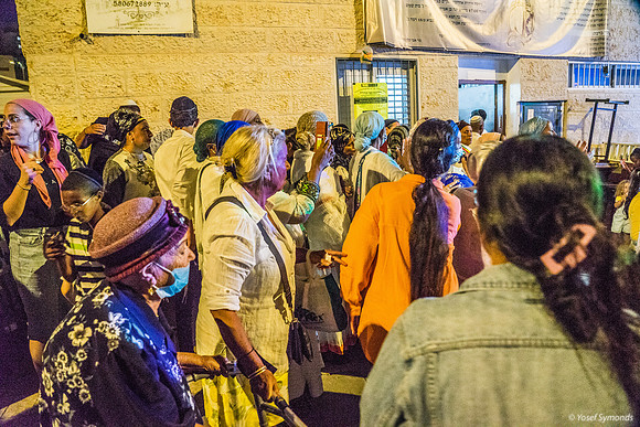 Crowd Outside Synagogue As Torah is New Brought In 220817-1