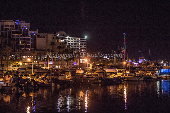 Many Moorings - Eilat Port at Night