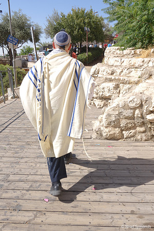 Blue and White Prayer Shawl 1