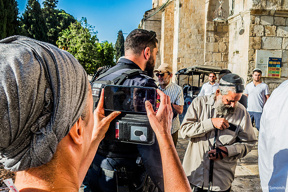 A Jew With Tefillin - Yikes! - A Holy Object On a Holy Site 2406