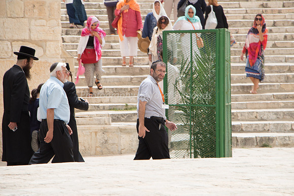 Jewish Men Circuiting the Site of Their Holy Temple