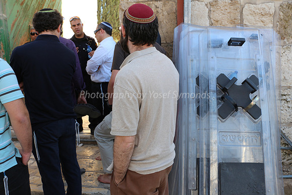 Riot Shields outside Mughrabi Gate 1