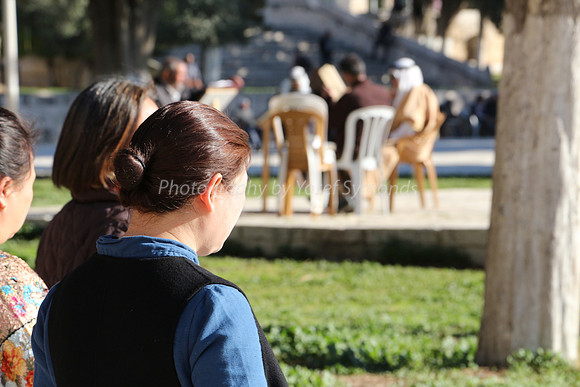 Tourists Observing Group on Temple Mount