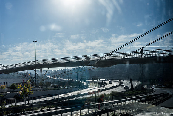 Cable-Stayed Bridge at Ramot from the Window 221220-4