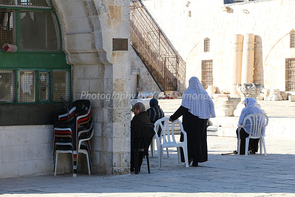 Arab Women Sitting on Temple Mount