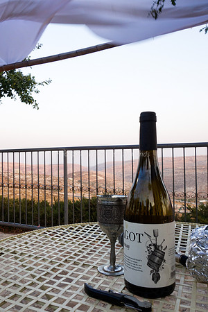 Wine and Kiddush Cup under Chuppah 1