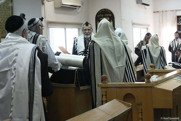 Reading Torah at Morning Service