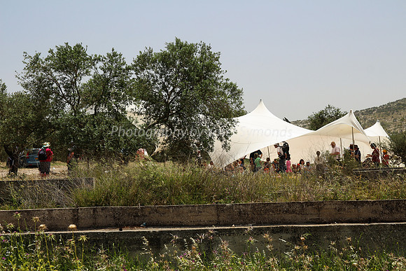 Tents Shading Visitors to Joseph's Pit