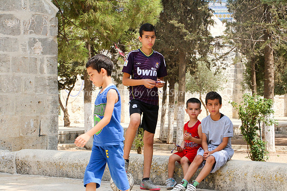 Arab Boys Playing Football on Temple Mount 3