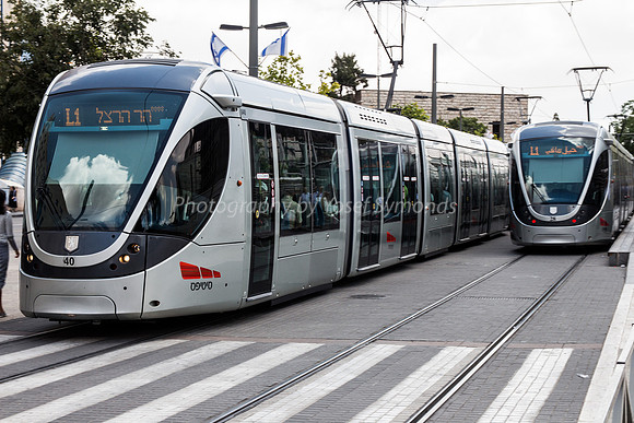 Two Light Rail Trains
