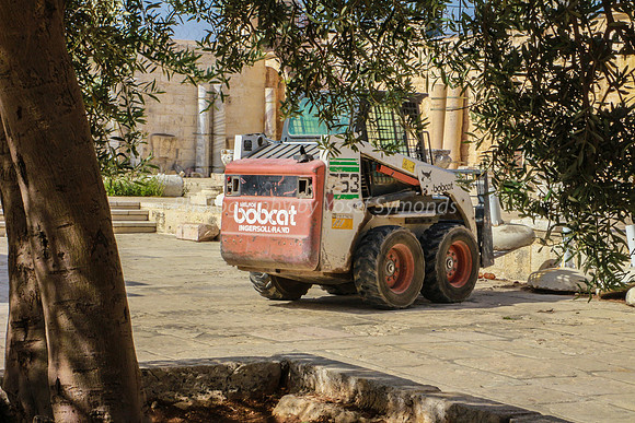 Diesel Fork Lift Truck in Construction on Mount