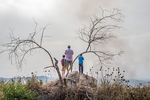 Family Observing Fire in Valley 3