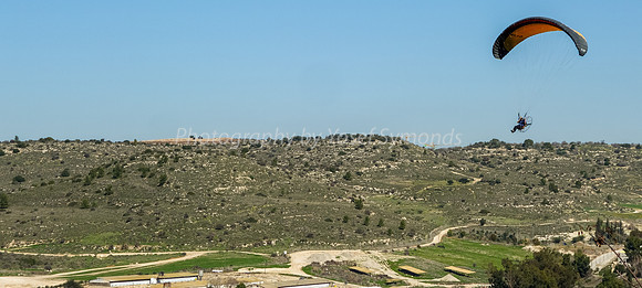 Powered Hang Glider in Mid-Flight - Panorama 11