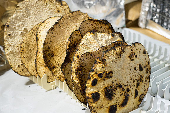 Stacked Matza from Oven 190408-2