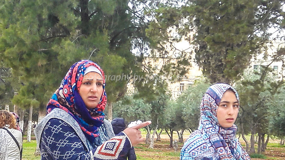 Young Arab Ladies Walking Unaccompanied on Mount