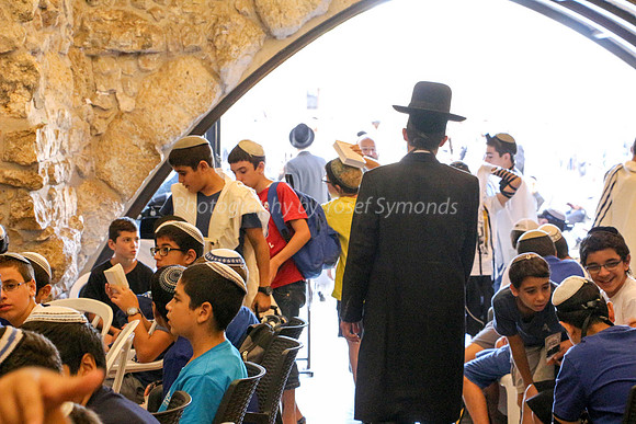 Class of Boys Praying at Kotel 3