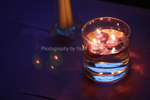 Candles on Tablecloth