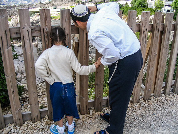 1 Shlomo and Shira Looking Out Onto Kidron Valley 050512-4