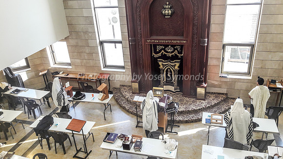 Praying at Aish Kodesh