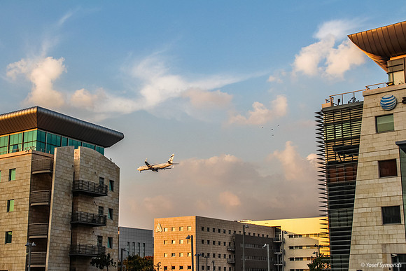 El Al Plane Over Building - Airport City 7