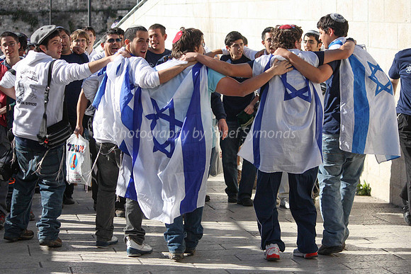 Coming to Western Wall Wearing the Flag 2