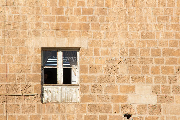 Vantage Window on Western Wall to View Jews