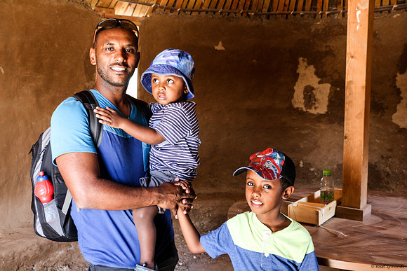 Young family of Ethiopian descent visiting the Gojo House