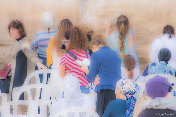 Colorful Ladies at the Kotel (Western Wall)