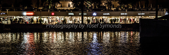Promenade on Lagoon at Night 180603-7 Panorama