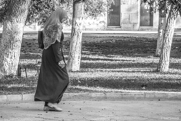 Arab Lady Walking on Northern Path 2