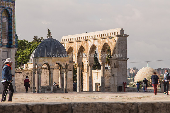 Looking SW onto Platform Showing Structures to Right of Dome of Rock
