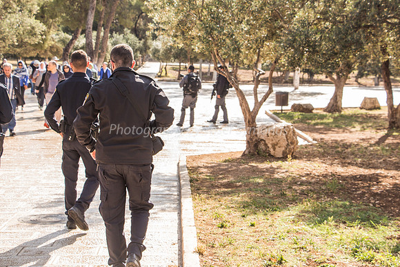 Police Observing Arab  Visitors
