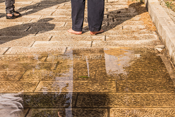 Reflections Looking West at Site of Beit Hamikdash