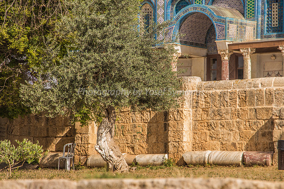 Broken Columns Against Retaining Wall  South of Dome of Rock 1