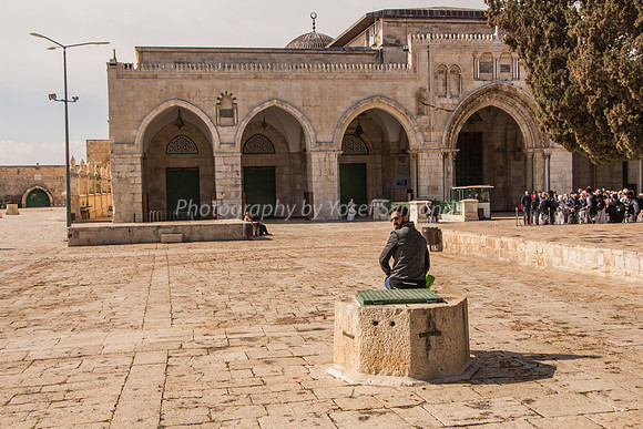 Cistern Cover with El Aksa Mosque in Background