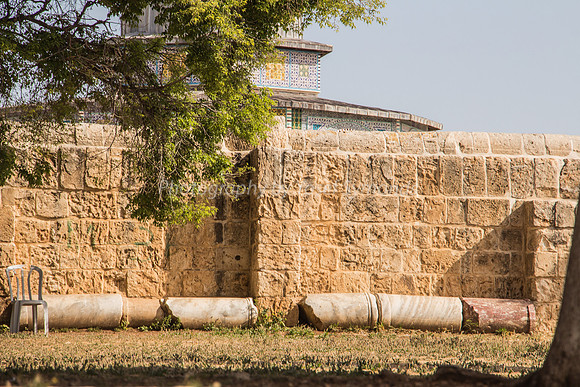 Broken Columns Against Retaining Wall  South of Dome of Rock 2