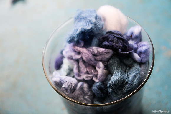 Wool Strands at Various Stages of Coloration Process 2