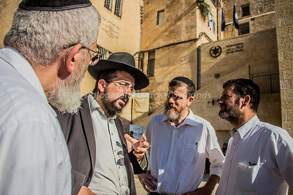 Discussions Continue Animatedly in Front of Kotel - 1