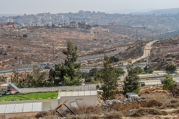 Road Below and Ramallah in Background 131204-1