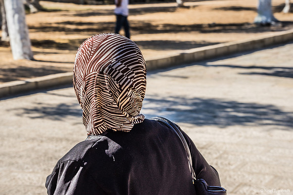 Lady with Brown and White Hood 190711