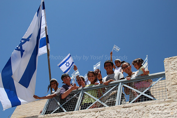 Family Flying Flags for Independence Day