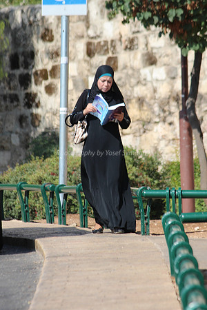 Arab Lady Walking Outside