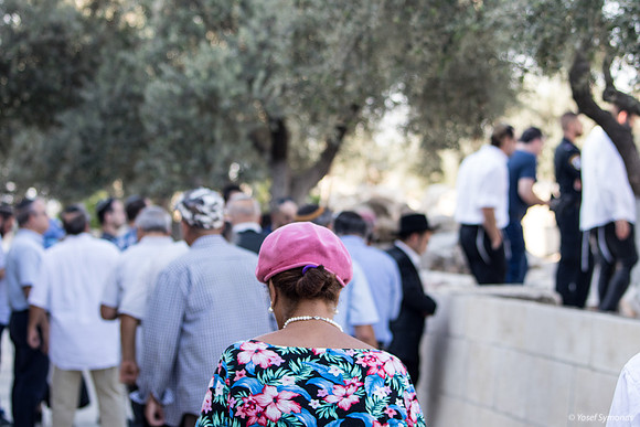 Jewish Visitors Pausing to View the Temple from the Front 190908-1