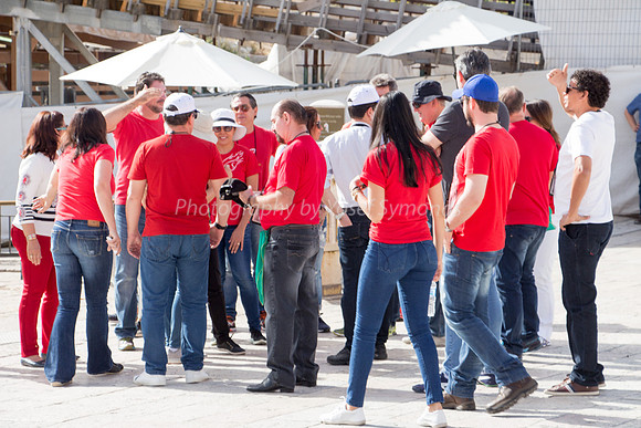 Visitors in Plaza of Western Wall