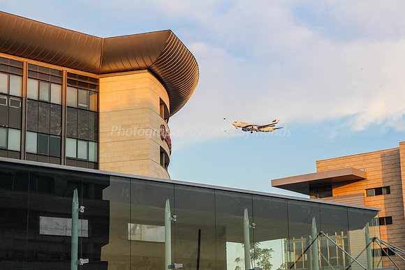 El Al Plane Over Building - Airport City 5