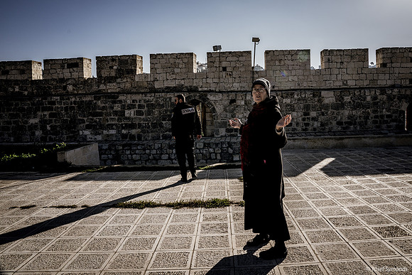 A Pause to Ask Nearing Eastern Wall of Har Habayit 200303-1