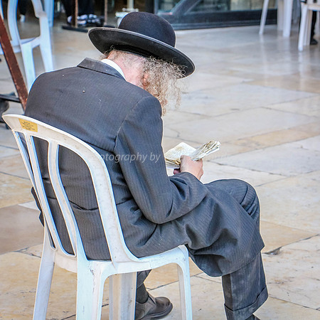 Elderly Man Praying at Kotel 1
