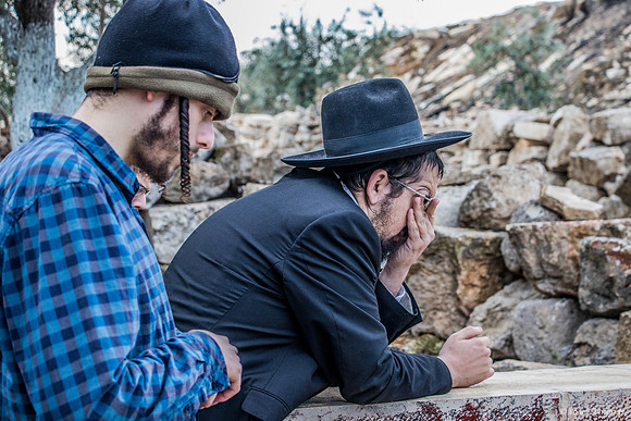 Rav Weber and Follower Contemplating 181115-5