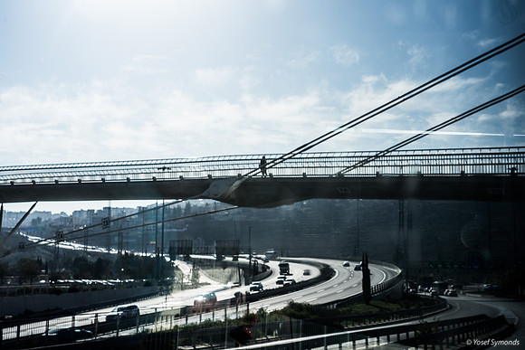 Cable-Stayed Bridge at Ramot from the Window 221220-1